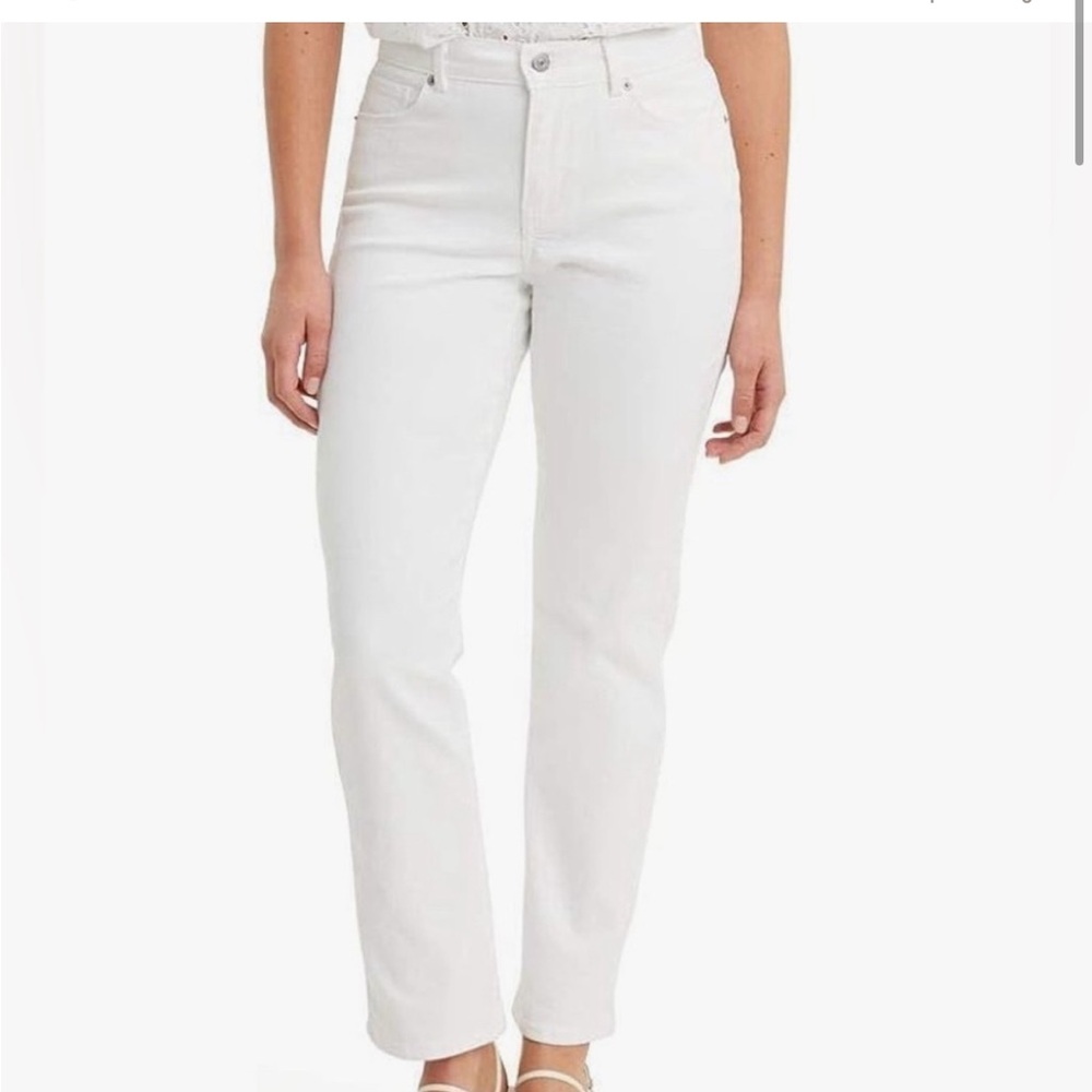 Calvin Klein Straight Leg Ankle Length White Jeans - size 10